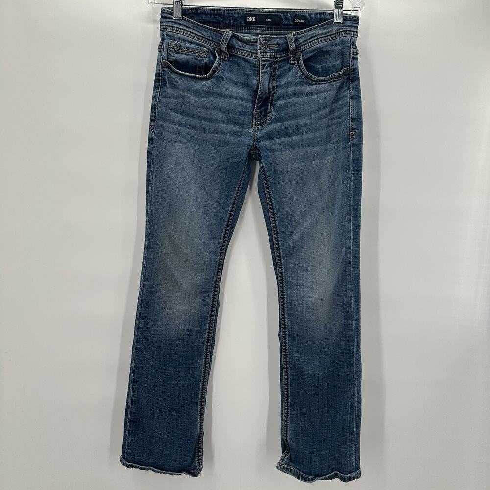 Buckle BKE Jeans Mens 30 Blue Aiden Straight Thick‎ Stitch Stretch